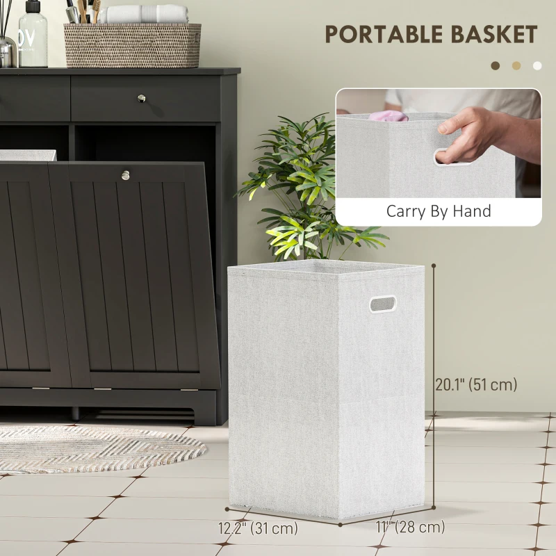 HOMCOM Laundry Hamper Cabinet, Laundry Cabinet with 2 Tilt Out Laundry Baskets and 2 Drawers, Black