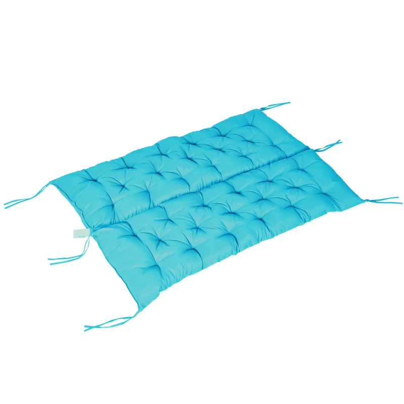 Outsunny Porch Swing Cushion Garden Bench Cushion with Backrest, Non-Slip 3-Seater Soft Pad, Swing Chair Mat Replacement for Indoor and Outdoor, 59.1" x 38.6", Turquoise