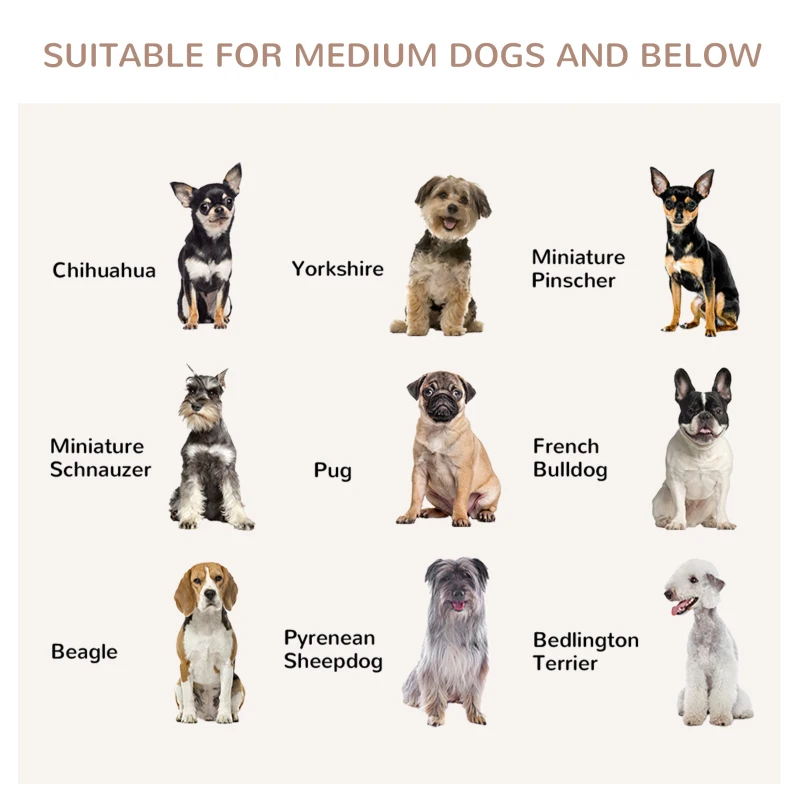 PawHut Wooden Dog Crate Furniture with Soft Cushion, Dog Crate End Table with Double Doors, Indoor Pet Crate for Small Medium Dogs