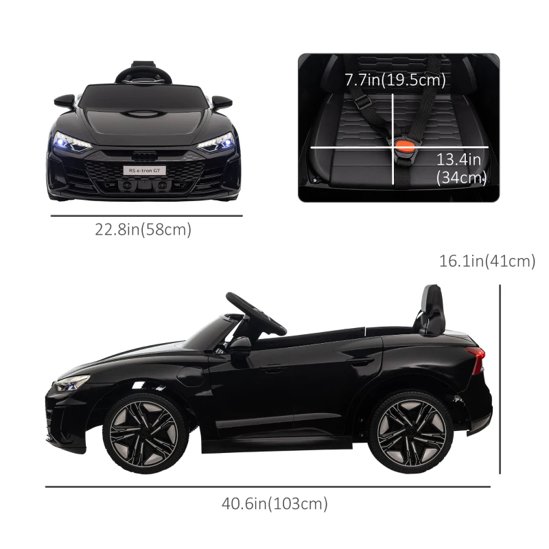 Aosom Ride-On Toy On Car with Remote Control, 12V 3.1 MPH Electric Ride for Kids w/ Suspension System, Horn Honking, Black