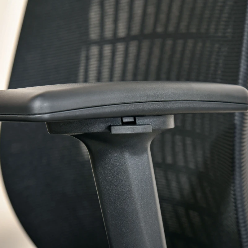 Vinsetto Ergonomic Mesh Office Chair, Reclining High Back Desk Chair with Adjustable Headrest & Armrests, Wheels, Swivel Computer Task and Gaming Chair, Black