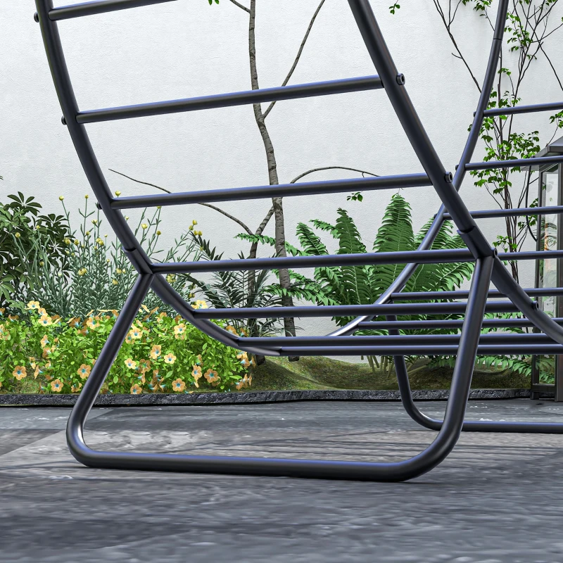 Outsunny 40" Firewood Rack with Waterproof Cover, Heavy Duty Wood Storage Holder Log Rack for Indoor Outdoor, Black