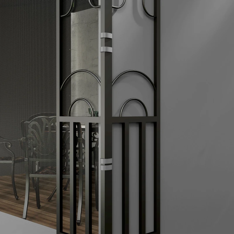 Outsunny 10' x 13' Wall Pergola, Outdoor Gazebo with 2 Curtains and 2 Nettings, UV Resistant, for Patio, Deck, Light Grey