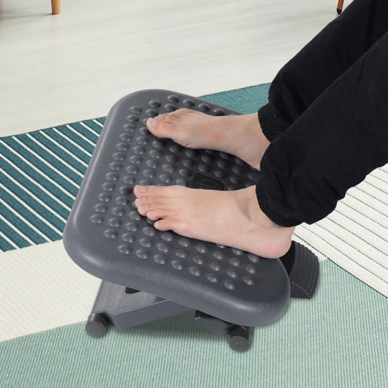HOMCOM Ergonomic Footrest Adjustable Height and Angle, Home Office Foot Rest Stool with Non-Skid Massage Surface Texture Improves Comfort