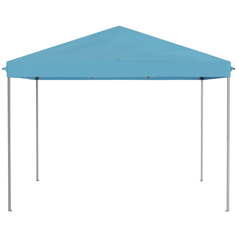 Outsunny 10' x 10' Pop Up Canopy Tent Gazebo with Removable Mesh Sidewall Netting, Carry Bag for Backyard Patio Outdoor, Light Blue