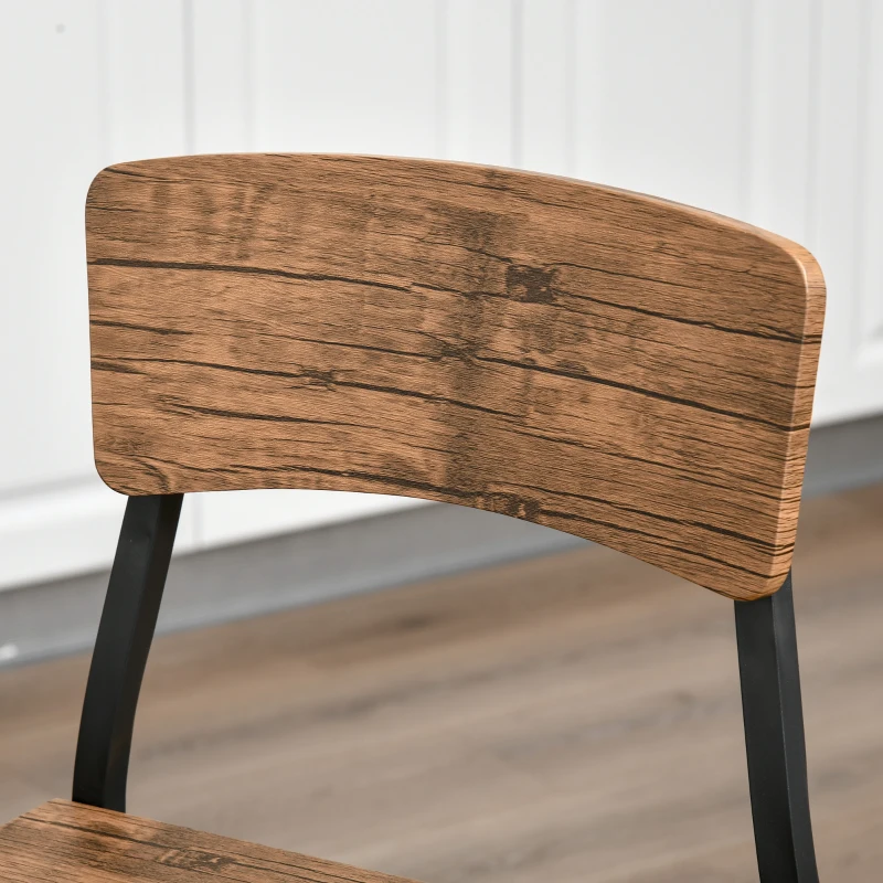 HOMCOM 3 Piece Pub Table and Chairs, Small Kitchen Table and Chairs, Square Dining Table with 2 Stools, Walnut and Black