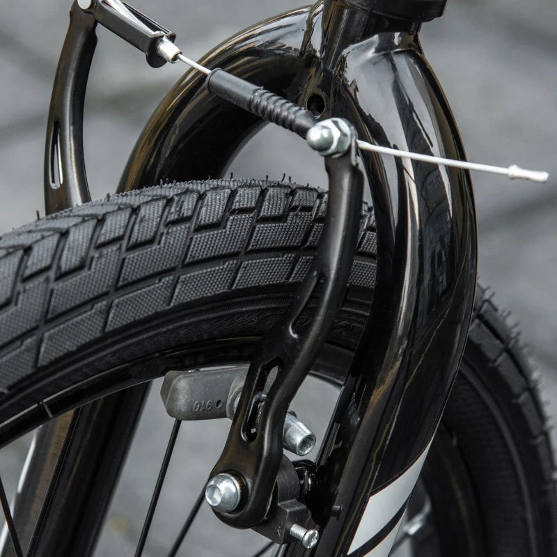 Aosom Youth Scooter with Big Wheels, Rugged Rubber Tires, and Bike Brakes, 2 Wheel Scooter, Slip-Resistant and Safe, Kick Scooter for Kids, Ages 10+, Black