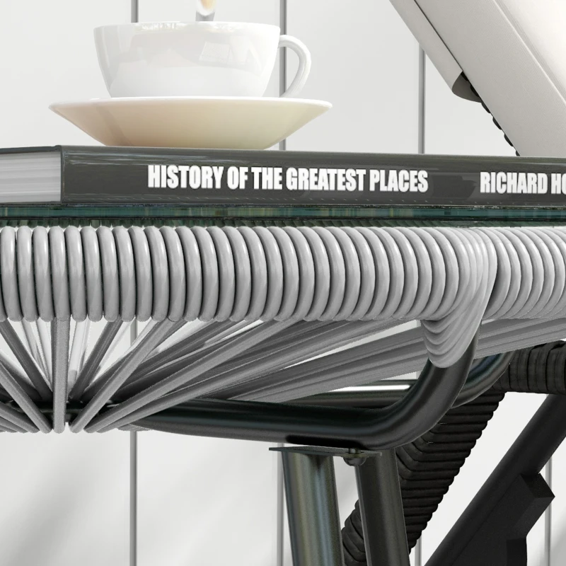 Outsunny Rattan Side Table, Round Outdoor Table, with Round PE Rattan and Tempered Glass Table Top for Patio, Garden, Grey