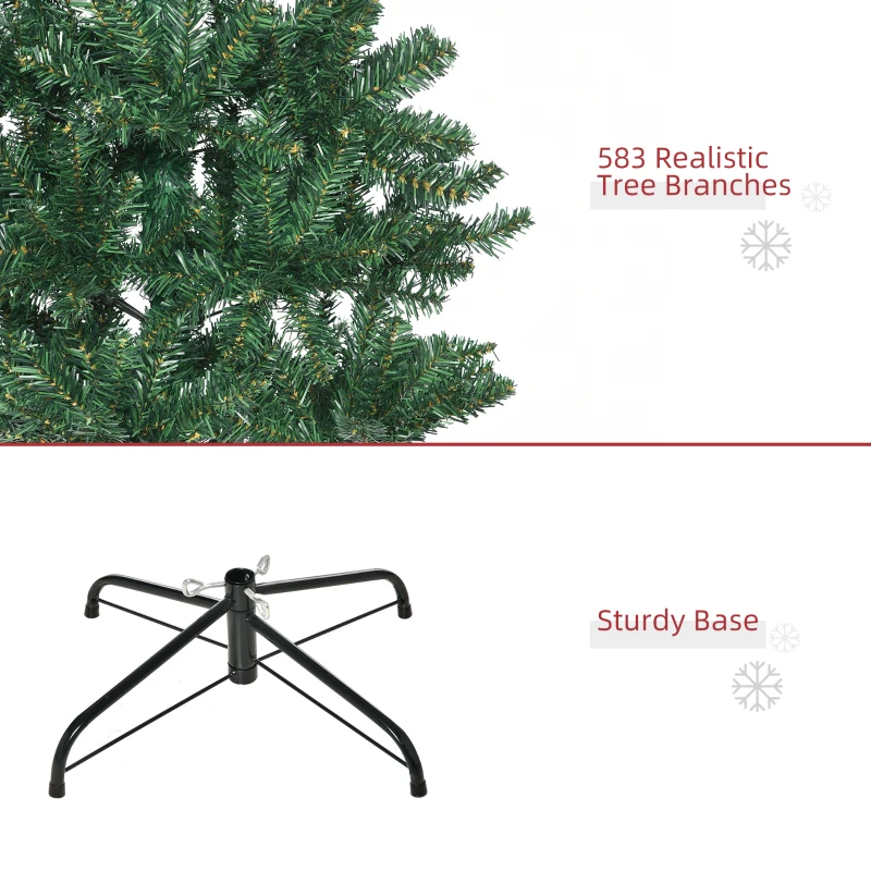 HOMCOM 6' Artificial Christmas Tree, Unlit Xmas Tree with Realistic Branch Tips for Indoor, Home, Holiday, Green