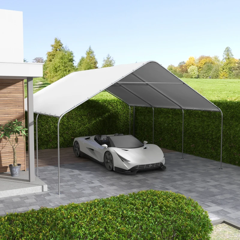 Outsunny 19' x 19.5' Carport, Portable Garage and Patio Canopy Tent, Anti-UV Cover for Car, Truck, Boat, Catering, Wedding