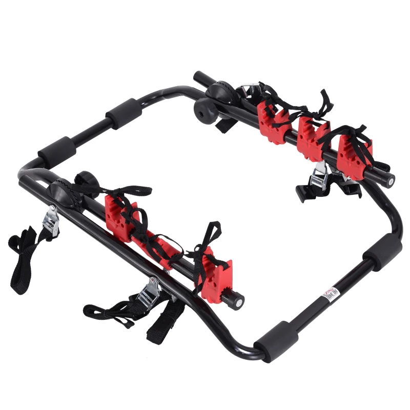HOMCOM Compact Trunk Mount 2 Bikes Rack Foldable Universal Bicycle Carrier Fits Most Sedans Hatchbacks Minivans SUVs