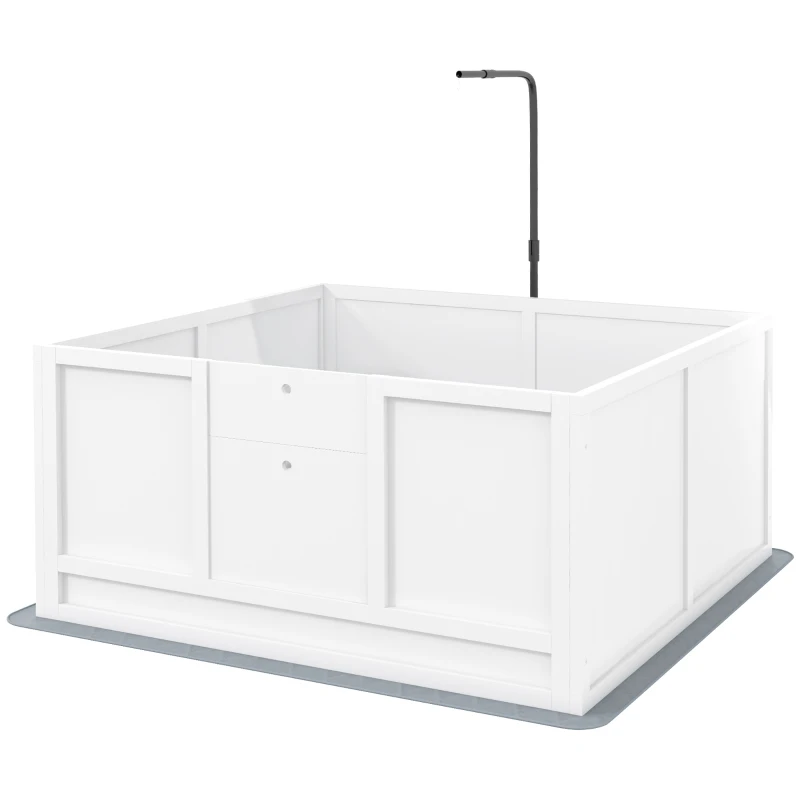 PawHut Whelping Box for Dogs with Retractable Light Stand, Waterproof Pad, Rail, Adjustable Height Door, 41" x 39"