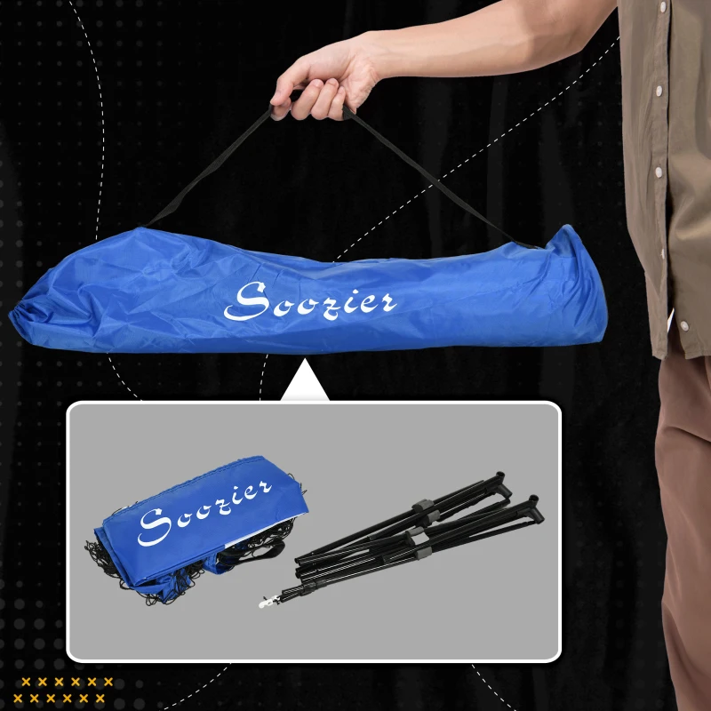 Soozier 14' Badminton Net, Height Adjustable Outdoor Sports Net with Carry Bag for Tennis, Pickleball and Volleyball