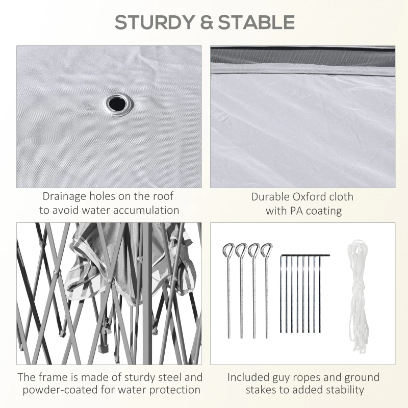 Outsunny 11' x 11' Pop Up Canopy Tent with Netting and Carry Bag, Instant Gazebo Sun Shelter, Tents for Parties with 121 Square Feet of Shade, for Outdoor, Garden, Patio, Gray