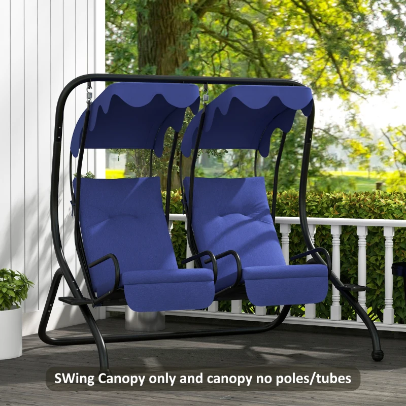Outsunny 84A-052 Series 2-Seater Swing Canopy Replacement Top Cover, Blue