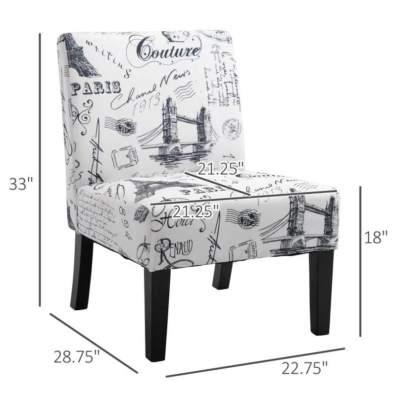 HOMCOM Comfortable Stable Modern Dining Chair In Hand-Painted Style for Dining Room and Bedroom