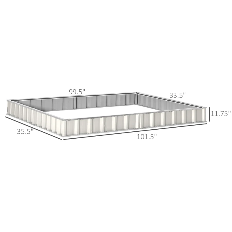 Outsunny 8.5' x 3' x 1' Raised Garden Bed, Galvanized Metal Planter Box for Vegetables Flowers Herbs, White