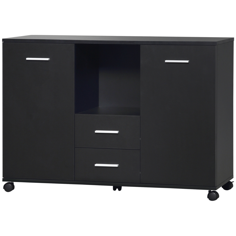Vinsetto Multifunction Office Filing Cabinet Printer Stand with 2 Drawers, 2 Shelves, & Smooth Counter Surface, Black