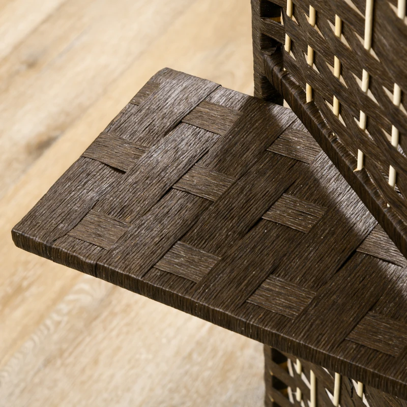 HOMCOM 5.6 Ft Tall Folding Room Divider with Storage Shelves, 4 Panel Portable Privacy Screen for Home Office, Bedroom, Brown