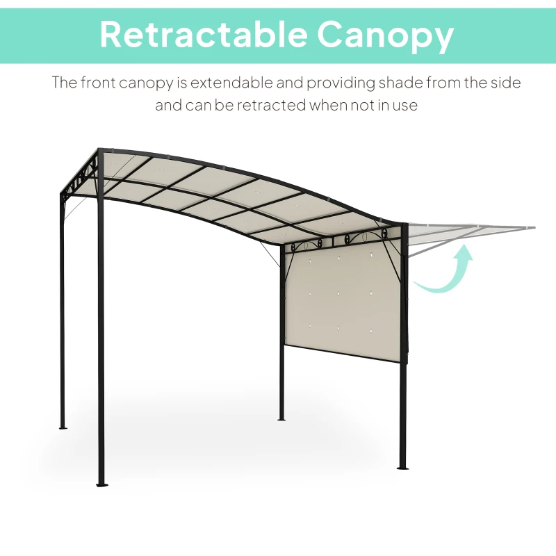 Outsunny 10' x 8' Outdoor Pergola and Patio Gazebo for Garden, Camper, Deck, Doors and Windows, Cream White