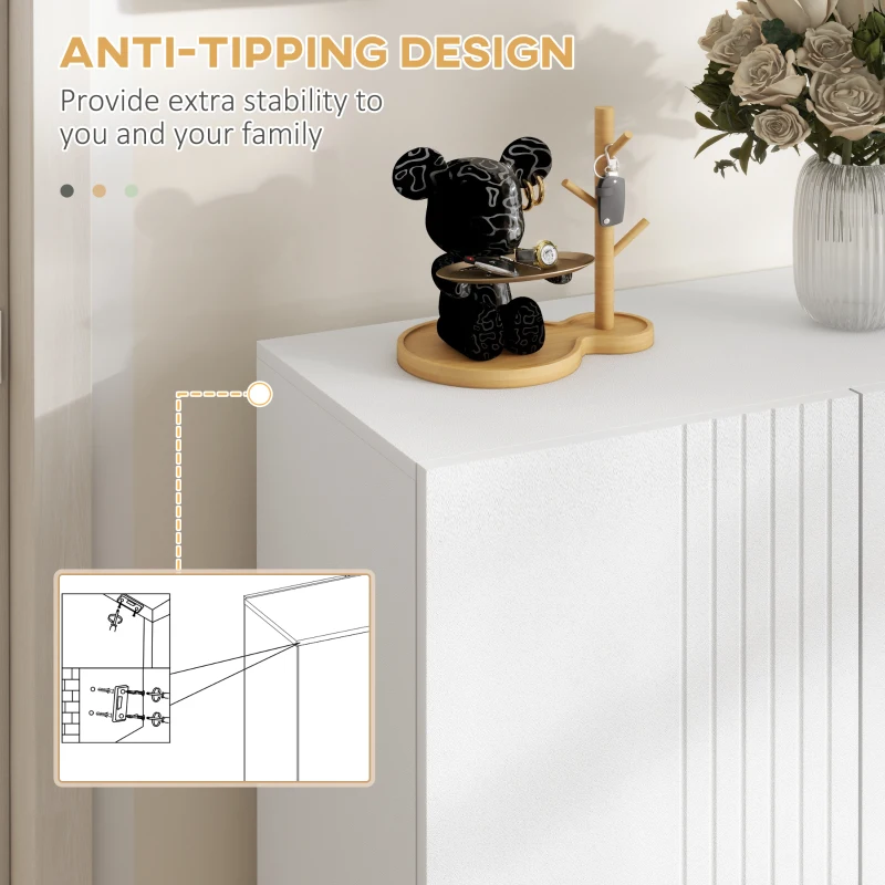 HOMCOM Shoe Storage Cabinet with Adjustable Shelves and Soft-Close Hinges, for 15-20 Pairs of Shoes, White