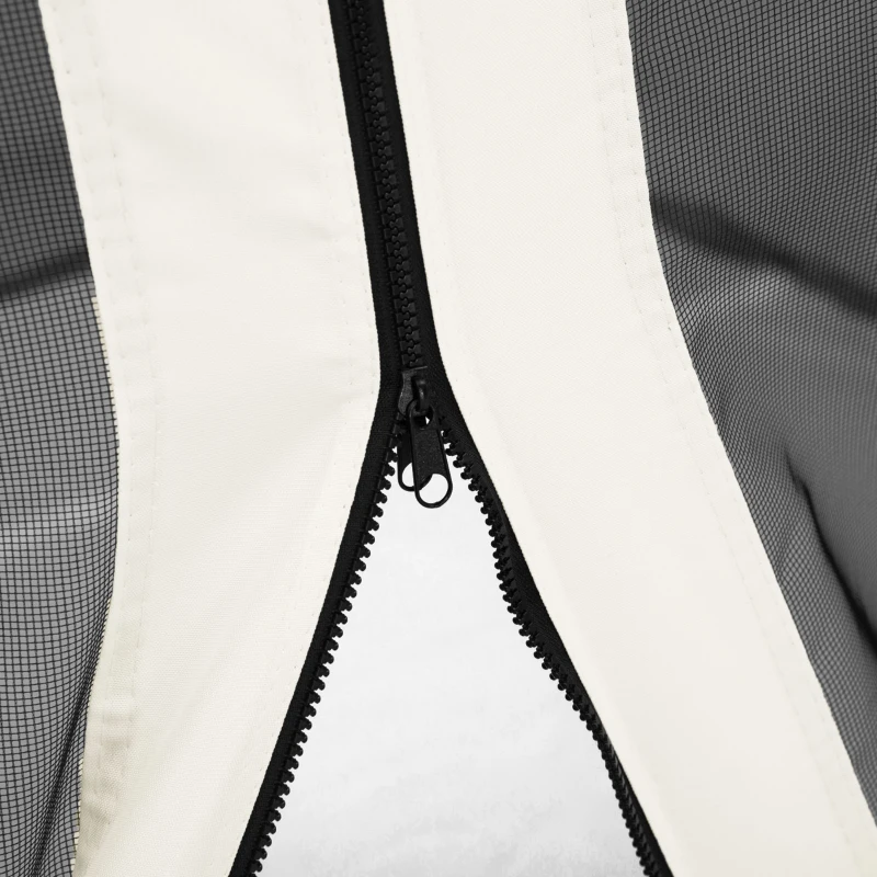 Outsunny Replacement Mosquito Netting for Gazebo 10' x 10' Black Screen Walls for Canopy with Zippers, White