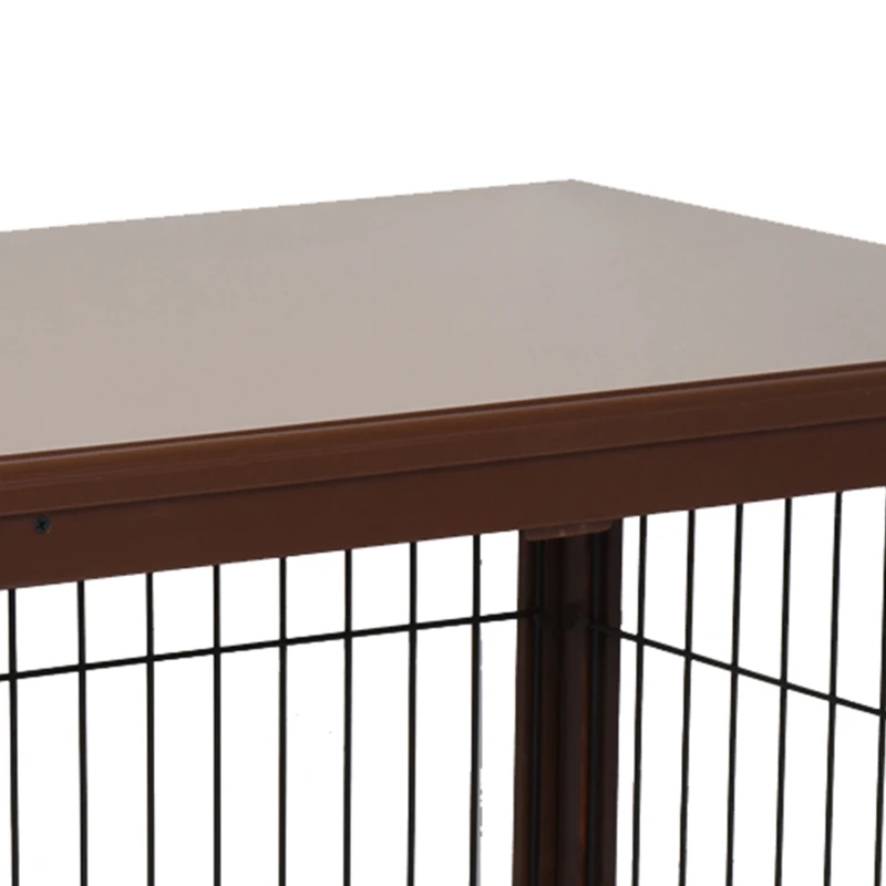 PawHut 26" Wooden Dog Cage with Double Door Entrance & Simple Modern Design, Brown