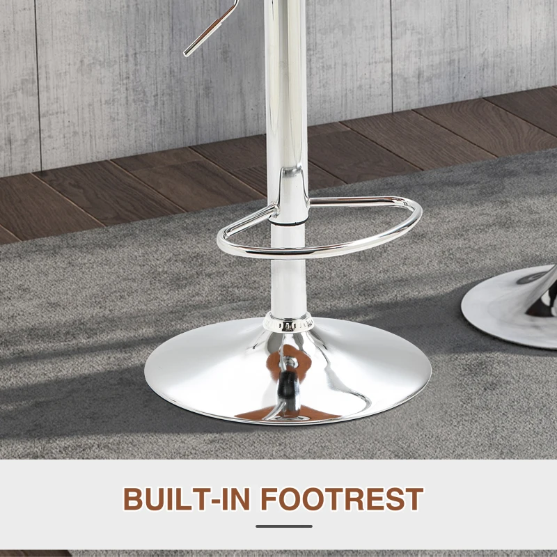 HOMCOM 2 Piece Modern Barstools with Backrest Counter Chairs with Footrest Swivel Black