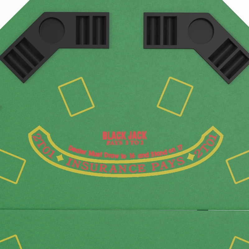 Soozier Foldable Poker Table Blackjack Texas Holdem Poker Game Table with Chips Tray & Cup Holders, 47" Octagon, Green
