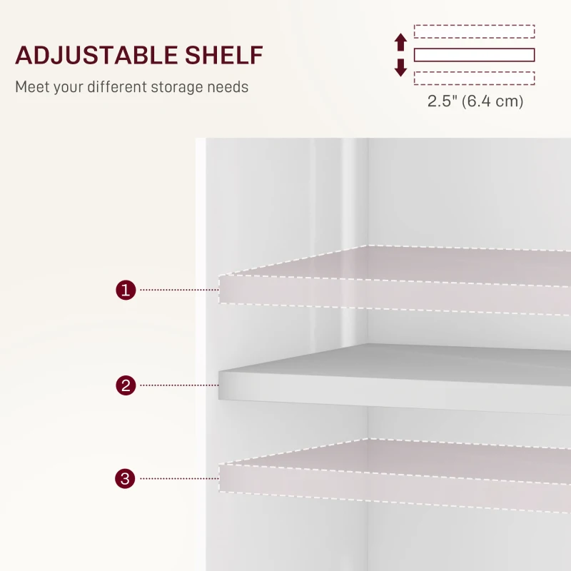 HOMCOM Folding Dining Table with Storage, Drop Leaf Kitchen Table on Wheels with Box, Shelves and Towel Racks, White