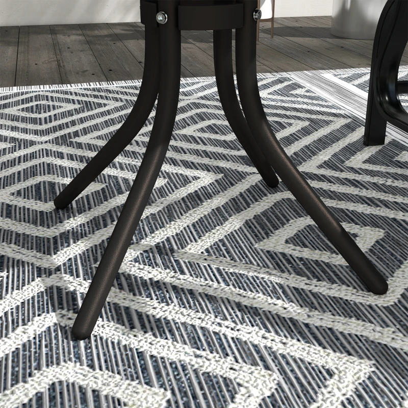 Outsunny 3PCs Gliding Rocking Chair & Bistro Tea Table Set, Light Blue