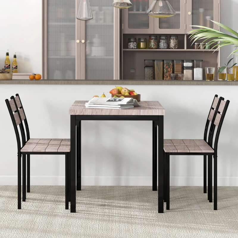 HOMCOM 5 Piece Dining Table Set for 4, Modern Kitchen Table and Chairs, Dining Room Set for Breakfast Nook, Small Space, Apartment, Space Saving