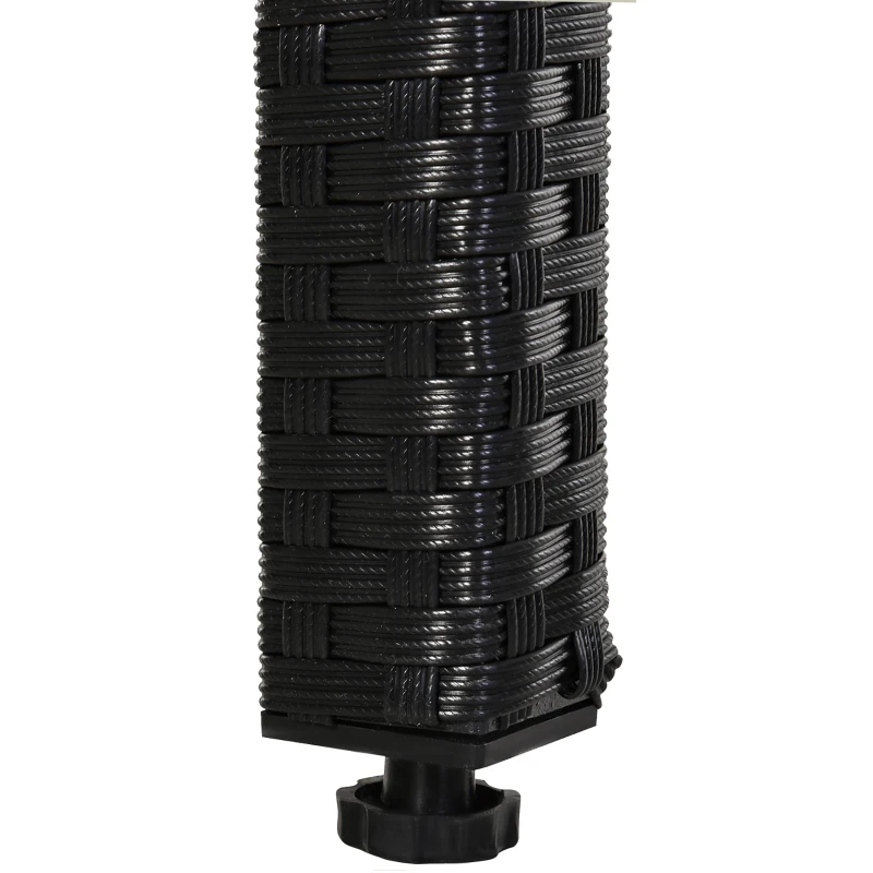 Outsunny 5pc Rattan Wicker Dining Set Outdoor Sofa Table Ottoman Set Space Saving Patio Furniture with Cushion, Black