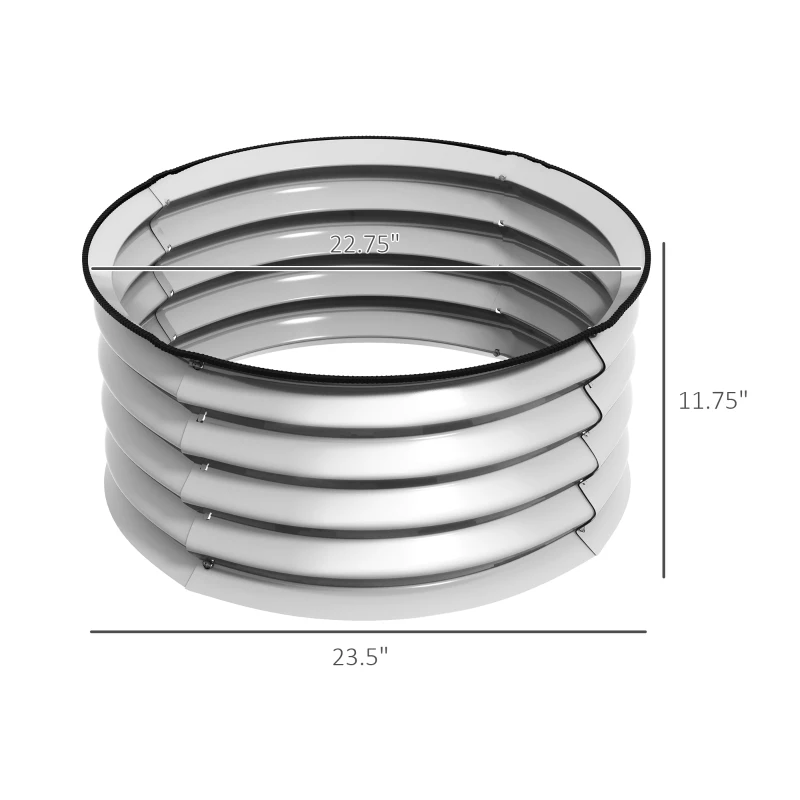 Outsunny Set of 2 Raised Garden Bed, Metal Planter Box with Safety Edging, Easy-to-assemble Stock Tank 2'x2'x1' Silver