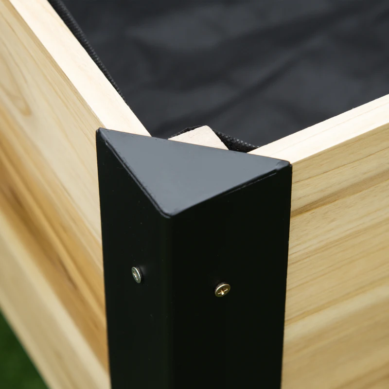 Outsunny 32'' x 24'' x 29'' Raised Garden Bed, Metal Legs Elevated Planter Box for Backyard, Patio to Grow Vegetables, Herbs, and Flowers