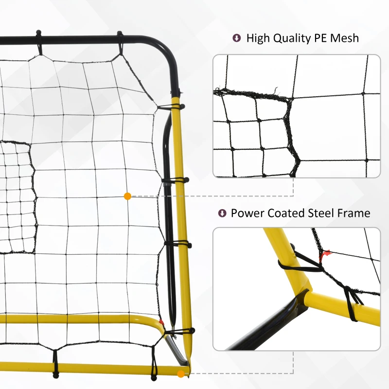 Soozier 6 x 4 ft Rebound Net Soccer Goal with 5 Angle Adjustable for Soccer Baseball Basketball Training