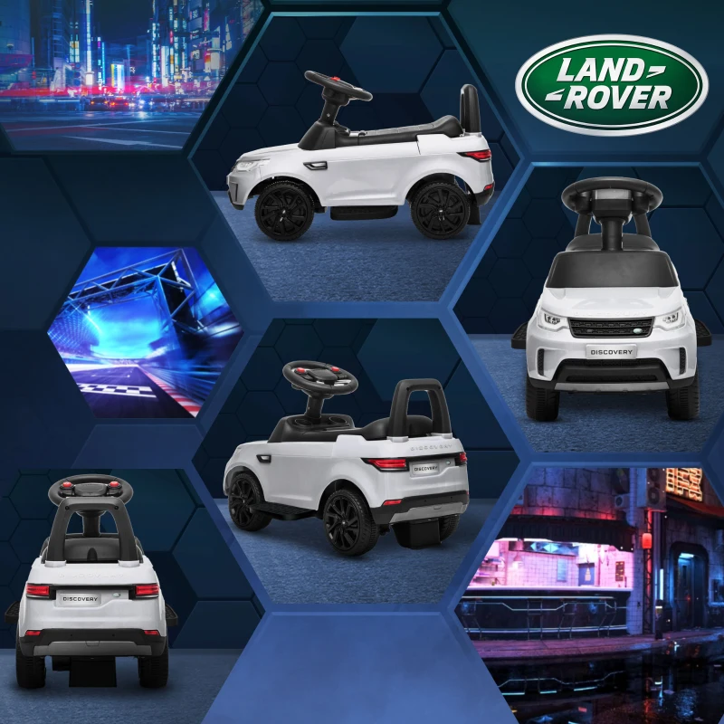 Qaba 2 in 1 Land Rover Licensed 6V Ride on Car Sliding Car Battery Powered Electric Car w/ Headlights Music Horn, White
