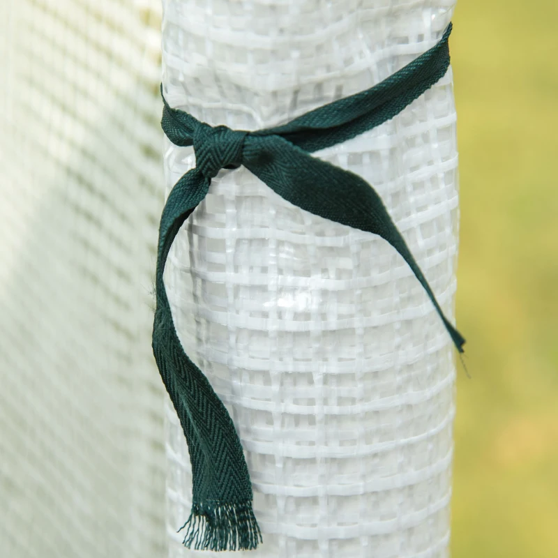 Outsunny 7' x 4' x 7' Outdoor Lean-to Walk-in Garden Greenhouse with Roll-Up Door Hot House for Plants Herbs Vegetables, White