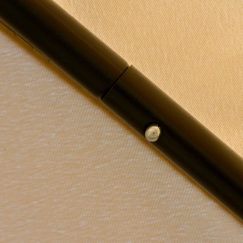 Outsunny 10' x 10' Outdoor Patio Gazebo Canopy with Double Tier Roof, Removable Mesh Nettings, Display Shelves, Beige