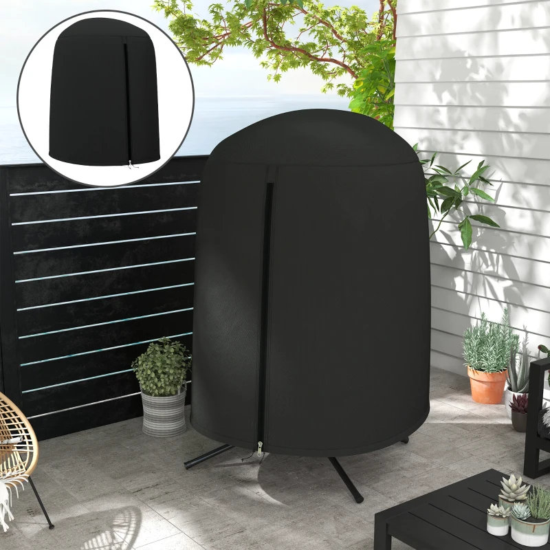 Outsunny Egg Chair Cover, 420D Oxford Fabric Waterproof Anti-dust Furniture Protector for Φ50.4" x 74.8" H Stand, Black