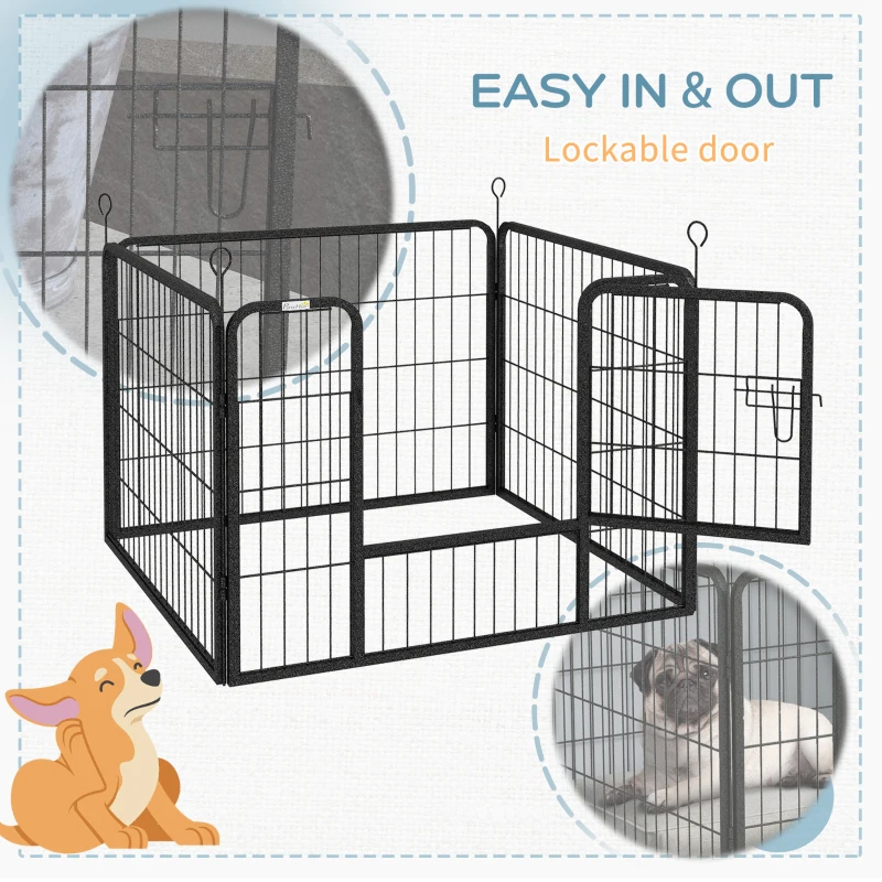 PawHut Metal Pet Playpen with Gate Indoor Outdoor for Small Animal