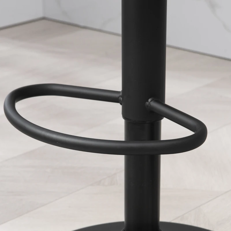 HOMCOM Swivel Bar Stools Set of 2, Faux Leather Upholstered Counter Height Barstools with Round Metal Base