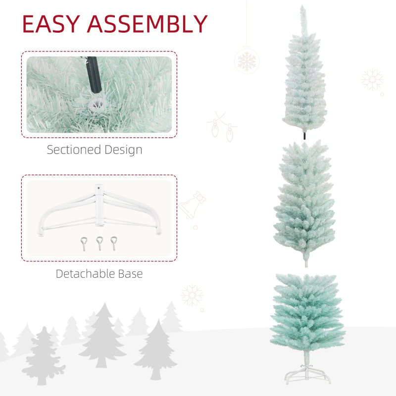HOMCOM 7' PVC Slim Pencil Artificial Christmas Tree 500 Branch Tips