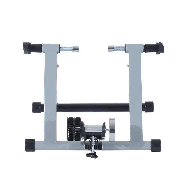 Soozier Foldable Indoor Bike Trainer, Stationary Bicycle Stand for Indoor Cycling Riding Exercise, 26-28" & 700C Wheels, Silver