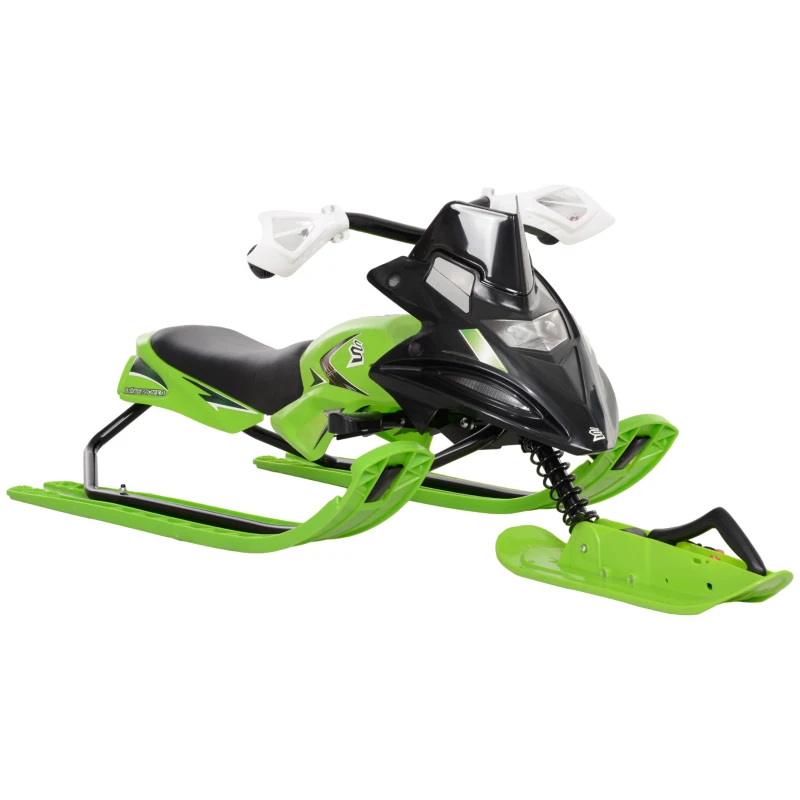 Soozier Kids Snow Racer Sleds with Padded Rubber Seat, Green