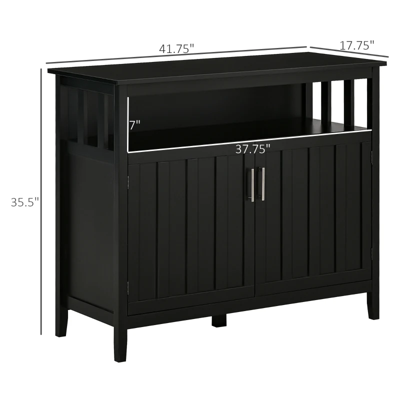 HOMCOM Sideboard Buffet Cabinet, Coffee Bar Cabinet with 2 Doors and Adjustable Shelves, Console Table for Kitchen Entryway Living Room, Black