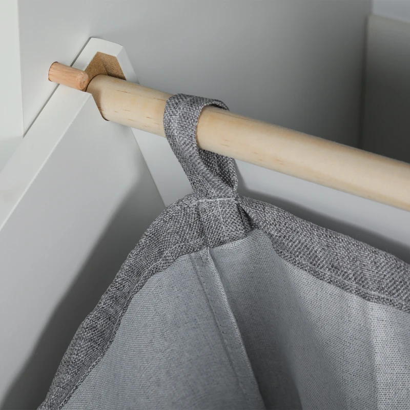 HOMCOM Laundry Cabinet with Removable Basket and Drawer, Tilt-Out Laundry Hamper for Bathroom, Living Room, White