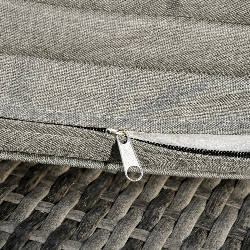 Outsunny Wicker Chaise Lounge Chair Outdoor PE Rattan Cushioned Patio Sun Lounger with 5-Level Adjustable Backrest & Wheels for Easy Movement, Mixed Gray