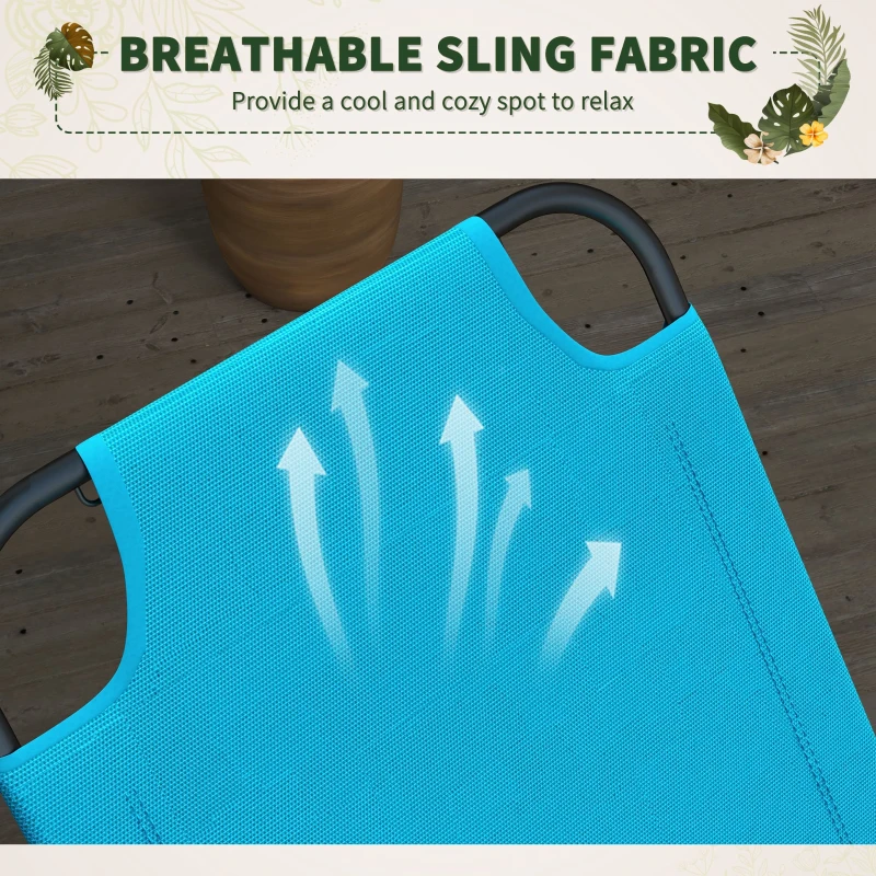 Outsunny Garden Rocking Chair Outdoor Indoor for Patio, Balcony, Porch, Light Blue