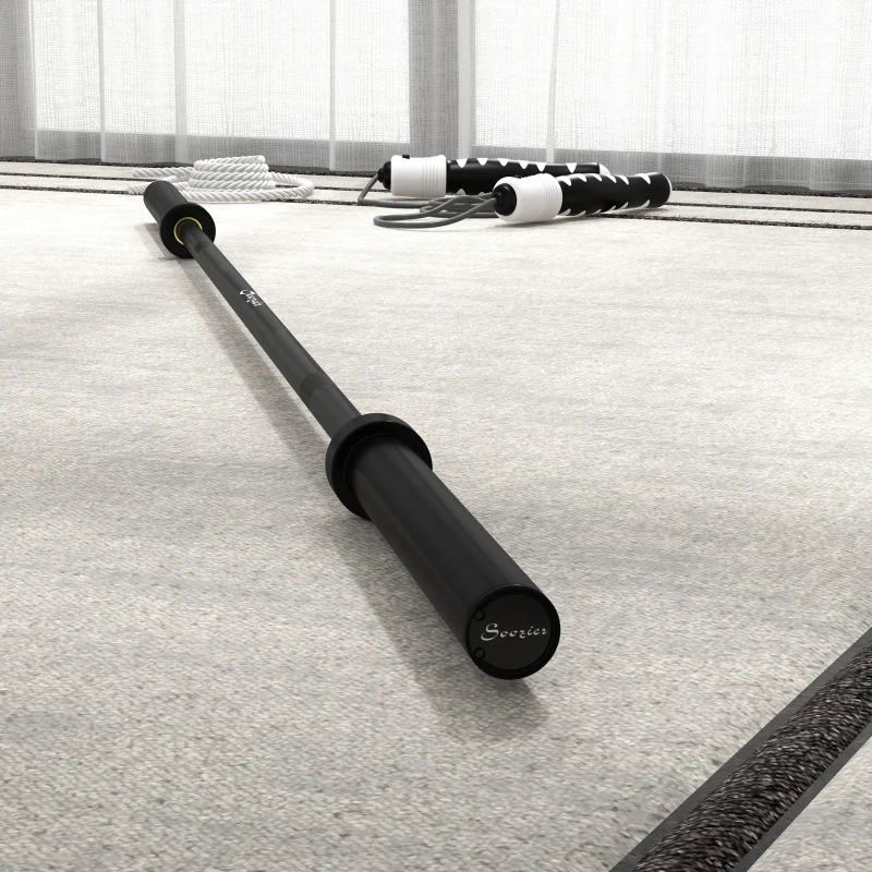 Soozier 7.2ft Weight Bar, Olympic Bar with Rotating Sleeves, Non-Slip Knurling Grip, 1500lbs Weight Capacity, Black